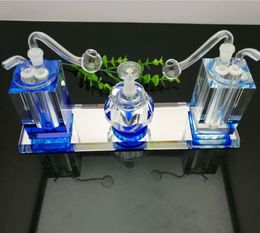 Glass Pipes Smoking Manufacture Hand-blown hookah Twin crystal pot glass alcohol lamp