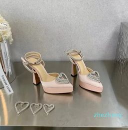 Designer-Fashion Sexy Women's Sandals Wedding Shoes Party Love Button Water Diamond High Heel Waterproof 10 Color