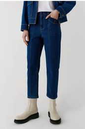 Women's Jeans EOS 2023 Spring High Elasticity Environmentally Friendly Denim Waist Tapered Casual Minimalist Female