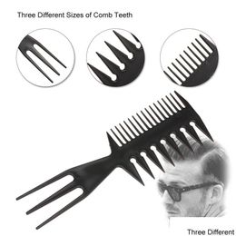 Hair Brushes 3-In-1 Plastic Combs Detangling Wide Tooth Comb Anti-Static Hairdressing Styling Drop Delivery Products Care Tools Dhnsx