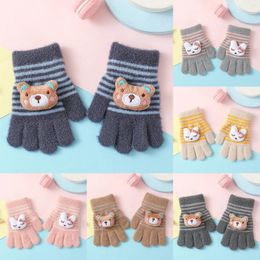 Cycling Gloves Kid's Winter Children Stretchy Warm Boys Or Girls Knit