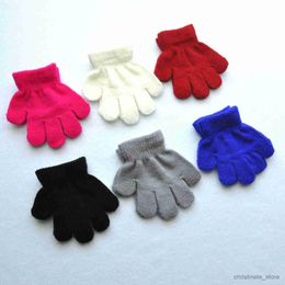 Children's Mittens Children 1-3Y Winter Knitted Warm Gloves For Boys Girls Student New Solid Color Knitting Mittens Outdoor Cycling Skiing Gloves