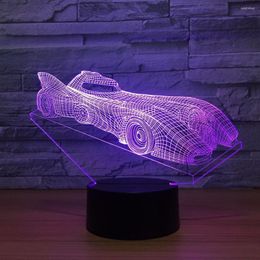 Night Lights Bursting Led 3d Lamp Usb Power Supply Modeling Racing Car Light Luminaria De Mesa Fixtures