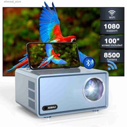 Projectors XIDU S2 8500 Lumen Mini Portable Projector 5G WIFI Home Cinema Smart TV Native 1280*720 Home Theatre BT5.1 For Phone iphone ipad Q231128