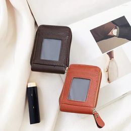 Wallets Korean Women's Short Card Bag Oil Leather Organ Vertical Handheld Retro Fashion And Simple