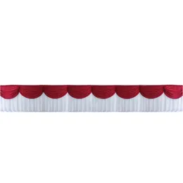 Table Skirt H0.8MxL6M White Skirts With Burgundy Swags Event Party Stage Skirting Decoration