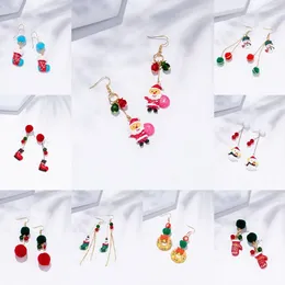 Dangle Earrings Korean Fashion Christmas Earring For Women Japanese Cute Snowman Socks Hairball Tassel Girls Party Jewelry 2023