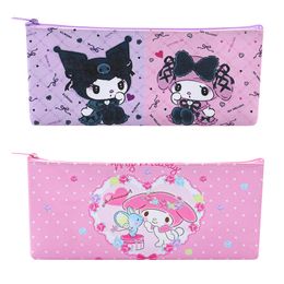 Fashion Kawaii Pink Purple Kuromi Melody Pencil Bag Big Capacity Zipper Bag Accessories 4 styles 21*10.5*3cm