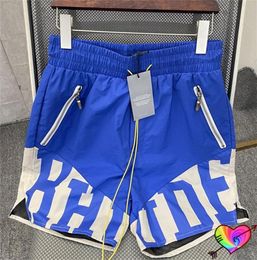 Blue Shorts 2023 Men Women 1 Shorts Patchwork Twin Side Pockets Nylon Mesh Breeches6180830