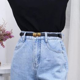 Belts Fashion Women Leather Simple Metal Buckle Strap Accessories Versatile Retro Solid Dress Jean Corset Waistband Belt Girls