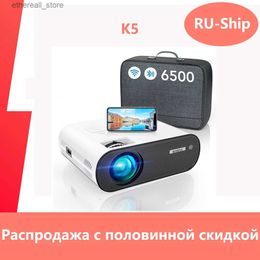 Projectors K5 Projectors WiFi Bluetooth Mini Portable Projector 4k Full HD Video Projector 1080P Beamer Mirroring FOR HomeTheater Q231128