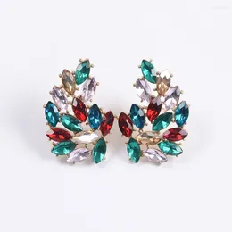 Dangle Earrings Colorful Rhinestone With Red/green/clear Glass Stone Lady Valentine's Day Gifts Drop