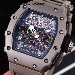 Designer Ri mlies Luxury watchs Mechanics Grey Watch Classic Black mens Rubber Men Sapphire Automatic Mechanical Tourbillion Calendar Titanium Case Sport Limit
