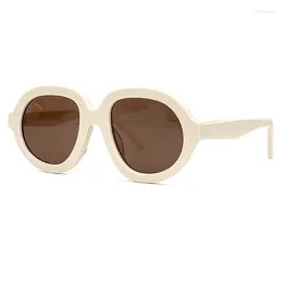 Sunglasses 2023 Retro Round Big Frame Women Street Colourful Classic Design Glasses