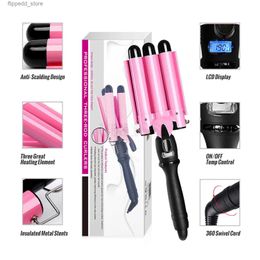 Curling Irons Ceramic Triple Barrel Hair Curler Professional Curling Iron Tongs Hair Waver Crimping Iron Styler 25mm 32mm for Hair Deep Waves Q231128