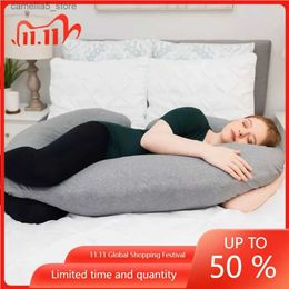Maternity Pillows Sleeper Keeper Jersey Grey Total Body Pregnancy Pillow With a 100% Cotton Zippered Removable Cover For Home and Decoration Q231128