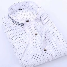 Men's Dress Shirts New Printed Fashion Summer Men's Short Sleeve Casual Shirts Standard Fit Breathable Soft Party Tops Thin Beach Shirt P230427