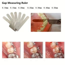 1set Dental Interproximal Measuring Ruler Measure Tooth Gap Stainless Steel Reciprocating IPR System Orthodontic Treatment
