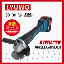 Sliper 20V Cordless Electric Brushless Angle Grinder LithiumIon Grinding Machine Electric Grinder Polishing Cutting Power Tools