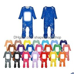 Christmas Decorations Bleach Baby Bodysuit Sublimation Blank Long Sleeve One-Piece Bodysuits For Boys Girls 21 Colors Drop Delivery Ho Dhsnc