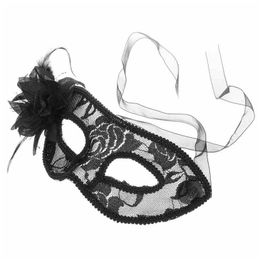 Party Masks Lovely Lace Feather Halloween Masquerades Eye Mask Fashion Elegant Lily Flower Mardi Gras Venetian Half Face For Drop De Dhhzg