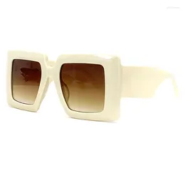 Sunglasses 2023 Thick-Framed Colour Mixing Trend Wide-Leg Letter Frame Glasses Fashion Big-Frame Personalised Ladies