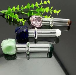 Glass Pipes Smoking Manufacture Hand-blown hookah Single wheel Coloured skeleton glass pipe smoking set