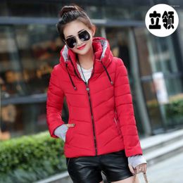 Women's Trench Coats Down Cotton Jacket For Standing Collar Short Bread Winter Small