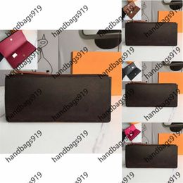 Wallet men long multi-pocket wallets ladies Card package double zipper temperament casual fashion solid Colour lattice multicolor o271n