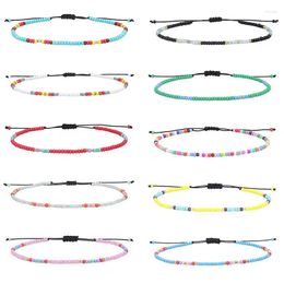 Charm Bracelets Handmade Bohemian Multicolor Rope Colourful Rice Bead Bracelet Wax Thread Woven Friendship For Women Party Gift