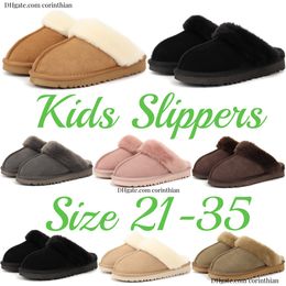 Kids Slippers Toddler Ultra Mini ugglis Australie Sandals Baby Chestnut Fur Classic Slides Warm Boots Boys Girls Children Youth Boot Winter Flats Mules Slip-on Shoes