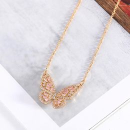 Pendant Necklaces Exquisite Butterfly Necklace For Women High Quality Brilliant Ladies Wedding Jewelry Elegant Chic Party HT170