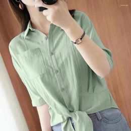 Women's Blouses 2023 Summer Oversized Sun Protection Clothing Loose Student Top Short Sleeve V-Neck Cardigan Shirt Trend