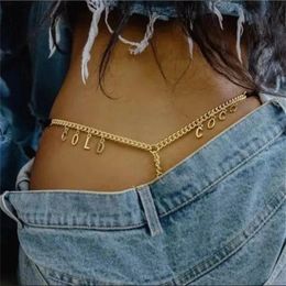 Navel Bell Button Rings Custom Waist Chain Handmade Stainless Steel Sexy Body Chain Personalized Name Body Chain For Women Underwear Thong Back Panties 231128