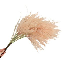 Decorative Flowers & Wreaths 2head Artificial Pampas Grass High Branch Reed Dried Bouquet Fake Plants Holiday Party Wedding Home Room Decora