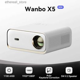 Projetores Wanbo X5 Projector 4K 1080p 20000 Lumens 1100Ansi Android 9.0 Banda dupla Wi -Fi 6 Projetor Escritório Home Teatro Beamer Proyector Q231128