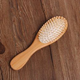 High-end Natural Bamboo Brush Healthy Care Massage Hair Combs Antistatic Detangling Airbag Hairbrush Hair Styling Tool Satin Hair Band Scrunchies