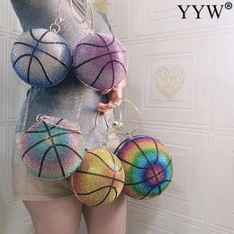 Evening Bag Round Ball Bag Diamond Clutch Purse For Wedding Party Basketball s Crossbody Shoulder Handbag 231127