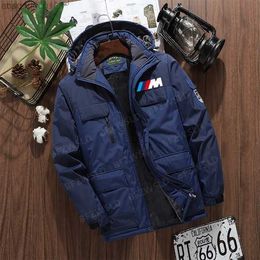 Jacketwinter Motorcycle for Bmw Men Warm Thick Windproof Jacket Quality Multi-pocket Hooded Coat 's Fashion Waterproof Outwear