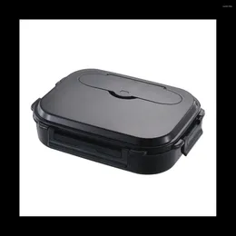 Dinnerware Stainless Steel Lunch Box Children Storage Insulated Container Breakfast Bento Case With Soup Cup Black