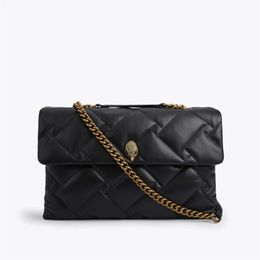 Kurt Geiger London Kensington XXL 38cm Soft Leather Handbags Black Chains Shoulder Bag Big Cross Body Purse and bag NG6Y5