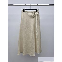 Skirts 2023 Early Fall Wrap Type Lace-Up Linen Skirt 0905 Drop Delivery Apparel Womens Clothing Dhnad