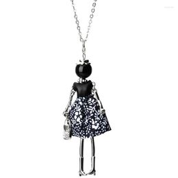Pendant Necklaces Fashion Women Cloth Doll Girl Long Chain Sweater Necklace Jewellery Gift X4