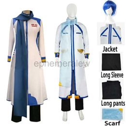 Anime Costumes Anime Kaito Cosplay Costume Singer Eldest Brother Uniforms Costumes Kaito Formula Clothes Halloween Stage Performance for Men zln231128