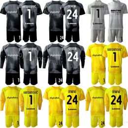 Club Team 22-23 Inter GK Milan Soccer 12 Kids Julio Cesar Jerseys Set Goalie Long Sleeve Goalkeeper 1 Walter Zenga 24 ONANA Yann Sommer Samir Handanovic Football Shirt