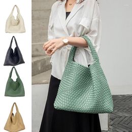 Evening Bags Fashion Woven Hobo Bag Female PU Leather Knitting Handbag And Purse Green Plaited Business Work Summer Beach 2023