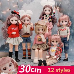 Dolls Winking Eyes 16 Bjd Option B or Clothes A 22 Moveable Joints 30cm DIY Handmade Kids Toy Girls 230427