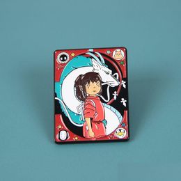 Cartoon Accessories Spirited Away White Dragon Tarot Brooch Anime Badge God Hidden Girl Pin Drop Delivery Baby Kids Maternity Products Dhjos