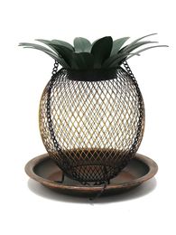 Feeding Solar Pineapple Metal Bird Feeder Led Garden Decoration Hanging Lamp Outdoor Bird Feeder