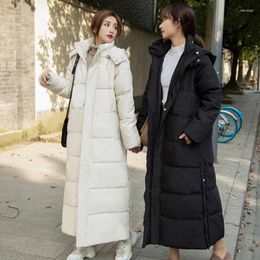 Women's Trench Coats X-Long Women Winter Cotton Padded Jacket Hooded Warm Thicken Ladies Long Parkas Plus Size Down Coat For Female Outwear